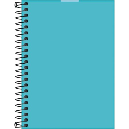 Foto ilustrativa Caderneta Espiral Capa Plástica 1/8 sem Pauta Neon Azul 80 Folhas