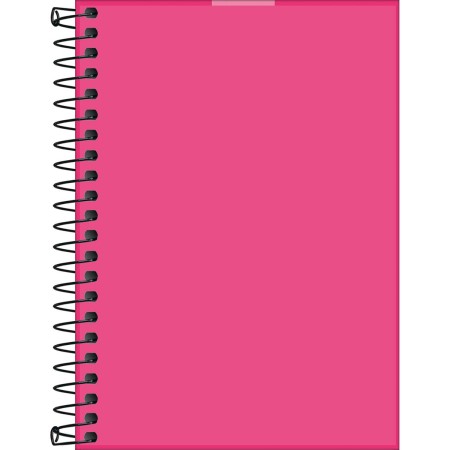 Foto ilustrativa Caderneta Espiral Capa Plástica 1/8 sem Pauta Neon Pink 80 Folhas