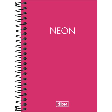 Foto ilustrativa Caderneta Espiral Capa Plástica 1/8 sem Pauta Neon Pink 80 Folhas