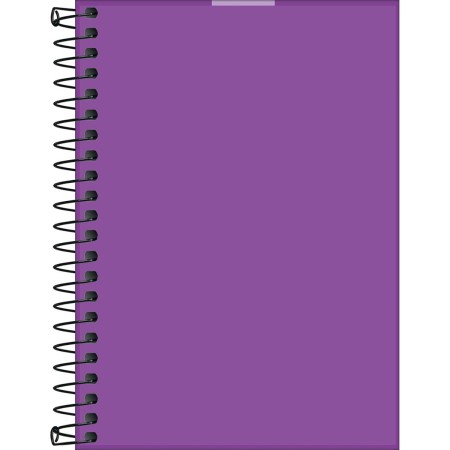 Foto ilustrativa Caderneta Espiral Capa Plástica 1/8 sem Pauta Neon Roxo 80 Folhas