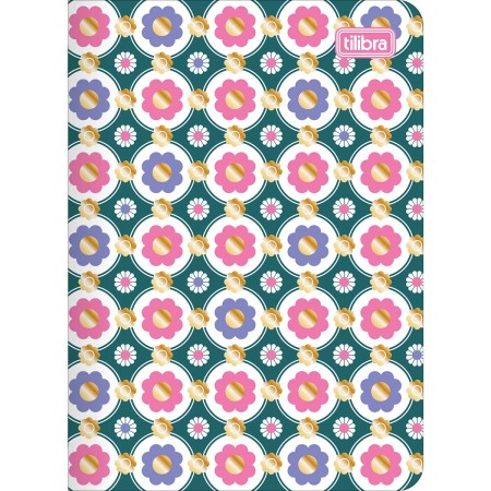 Foto ilustrativa Caderneta Grampeada 1/8 Trend Floral 32 Folhas