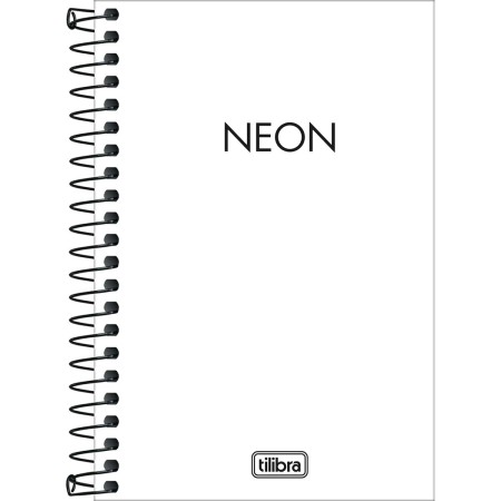 Foto ilustrativa Caderneta sem Pauta Espiral Capa Plástica 1/8 Neon Branca 80 Folhas