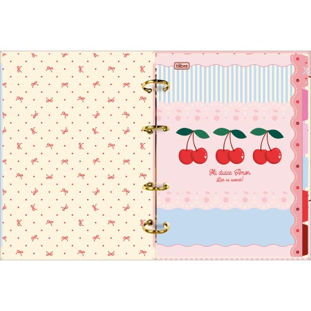 Foto ilustrativa Caderno Argolado Cartonado Colegial Amarena 80 Folhas