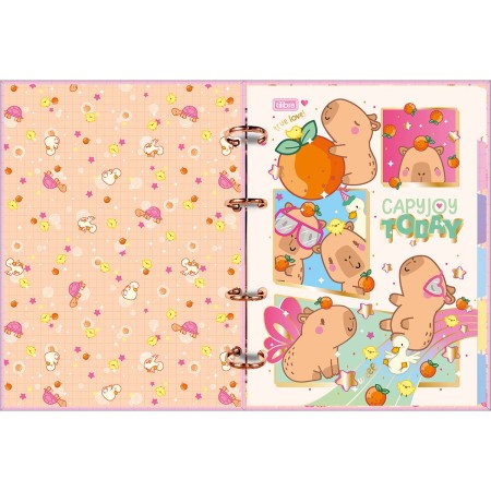 Foto ilustrativa Caderno Argolado Cartonado Colegial Capyclub 80 Folhas