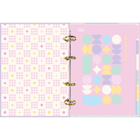 Foto ilustrativa Caderno Argolado Cartonado Colegial Happy 80 Folhas