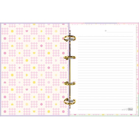 Foto ilustrativa Caderno Argolado Cartonado Colegial Happy 80 Folhas