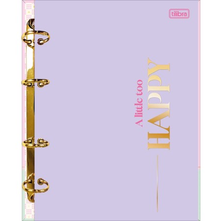 Foto ilustrativa Caderno Argolado Cartonado Colegial Happy 80 Folhas