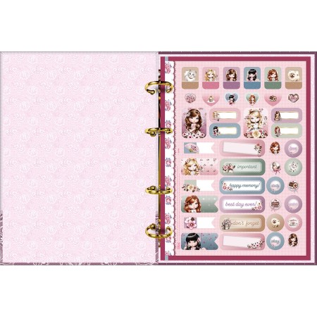 Foto ilustrativa Caderno Argolado Cartonado Colegial Jolie 80 Folhas