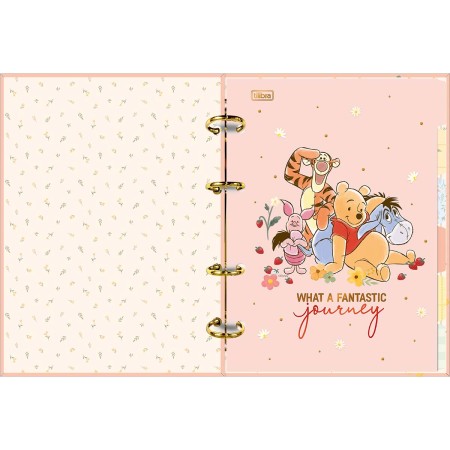 Foto ilustrativa Caderno Argolado Cartonado Colegial Pooh 80 Folhas