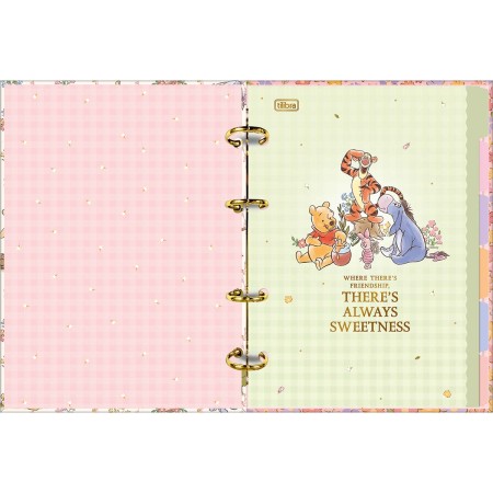 Foto ilustrativa Caderno Argolado Cartonado Colegial Pooh 80 Folhas