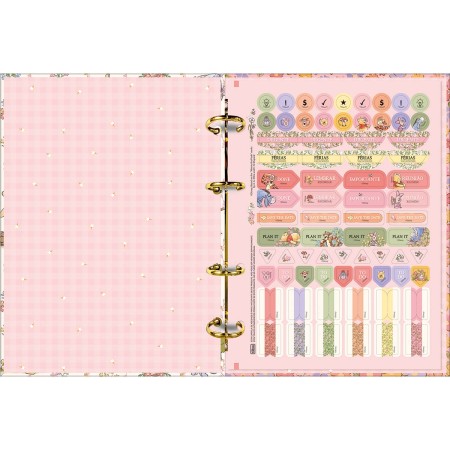 Foto ilustrativa Caderno Argolado Cartonado Colegial Pooh 80 Folhas