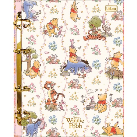 Foto ilustrativa Caderno Argolado Cartonado Colegial Pooh 80 Folhas