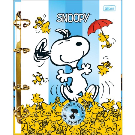 Foto ilustrativa Caderno Argolado Cartonado Colegial Snoopy 80 Folhas