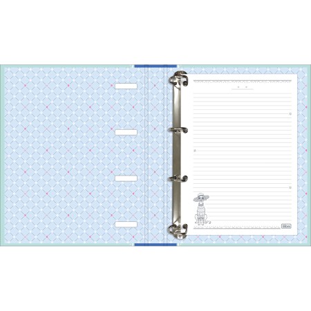 Foto ilustrativa Caderno Argolado Cartonado Universitário com Elástico Doggy 48 Folhas