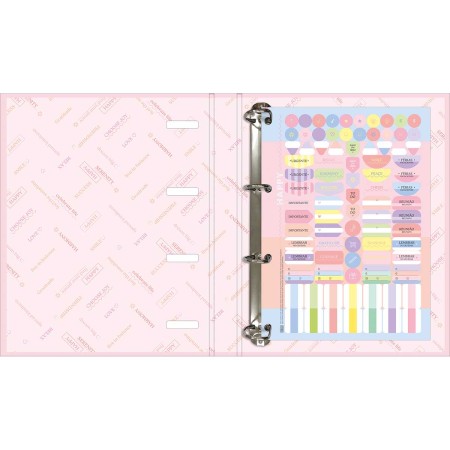 Foto ilustrativa Caderno Argolado Cartonado Universitário com Elástico Happy 48 Folhas