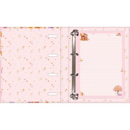 Foto ilustrativa Caderno Argolado Cartonado Universitário com Elástico Love Bears 48 Folhas