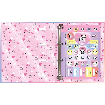 Foto ilustrativa Caderno Argolado Cartonado Universitário com Elástico Lovely Friend 48 Folhas