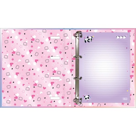 Foto ilustrativa Caderno Argolado Cartonado Universitário com Elástico Lovely Friend 48 Folhas