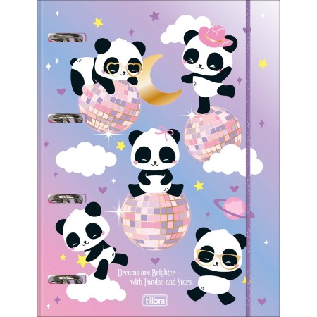 Foto ilustrativa Caderno Argolado Cartonado Universitário com Elástico Lovely Friend 48 Folhas