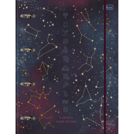 Foto ilustrativa Caderno Argolado Cartonado Universitário com Elástico Magic 80 Folhas