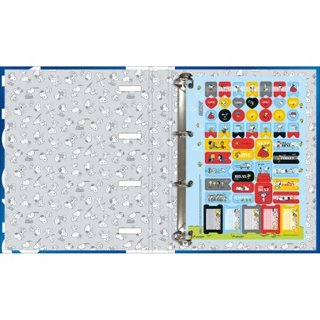 Foto ilustrativa Caderno Argolado Cartonado Universitário com Elástico Snoopy 48 Folhas