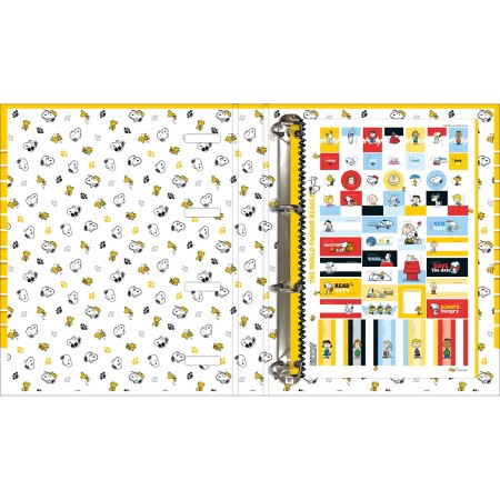 Foto ilustrativa Caderno Argolado Cartonado Universitário com Elástico Snoopy 48 Folhas