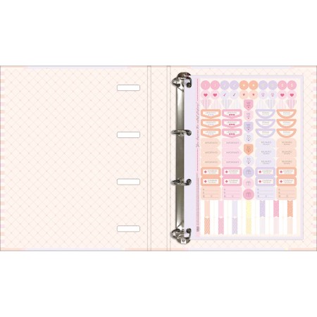 Foto ilustrativa Caderno Argolado Cartonado Universitário com Elástico Soho 48 Folhas