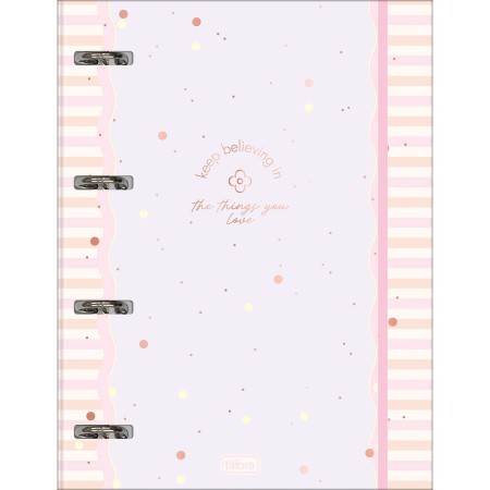 Foto ilustrativa Caderno Argolado Cartonado Universitário com Elástico Soho 48 Folhas