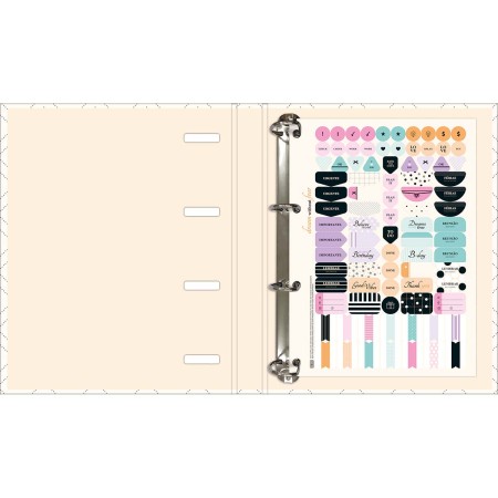 Foto ilustrativa Caderno Argolado Cartonado Universitário com Elástico West Village 48 Folhas