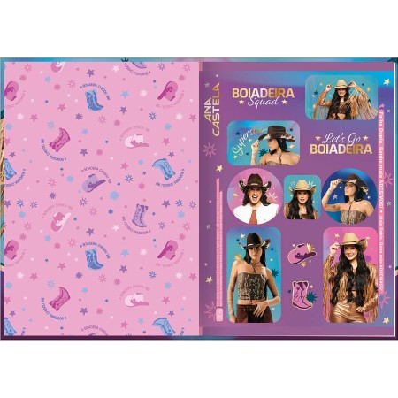 Foto ilustrativa Caderno Brochura Capa Dura 1/4 Ana Castela 80 Folhas