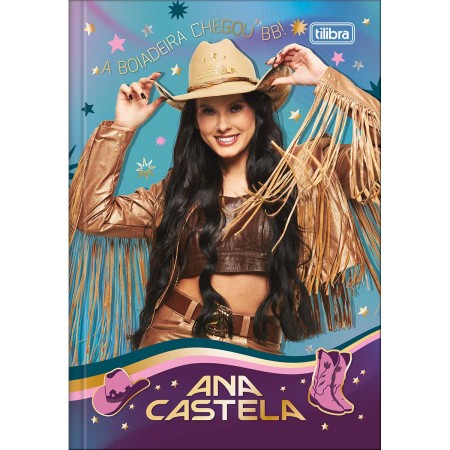 Foto ilustrativa Caderno Brochura Capa Dura 1/4 Ana Castela 80 Folhas