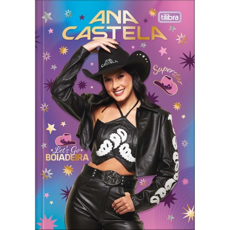 Foto ilustrativa Caderno Brochura Capa Dura 1/4 Ana Castela 80 Folhas