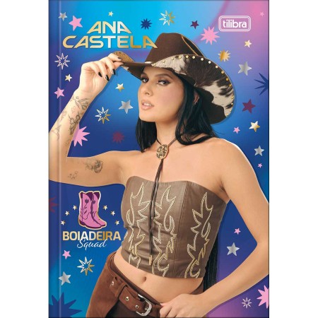 Foto ilustrativa Caderno Brochura Capa Dura 1/4 Ana Castela 80 Folhas