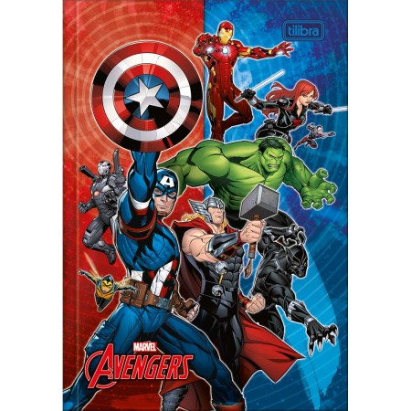 Foto ilustrativa Caderno Brochura Capa Dura 1/4 Avengers 48 Folhas