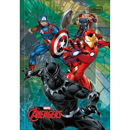 Foto ilustrativa Caderno Brochura Capa Dura 1/4 Avengers 48 Folhas