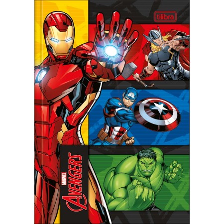 Foto ilustrativa Caderno Brochura Capa Dura 1/4 Avengers 48 Folhas