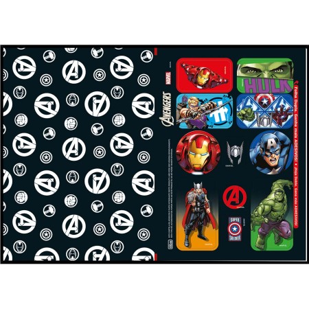Foto ilustrativa Caderno Brochura Capa Dura 1/4 Avengers 80 Folhas