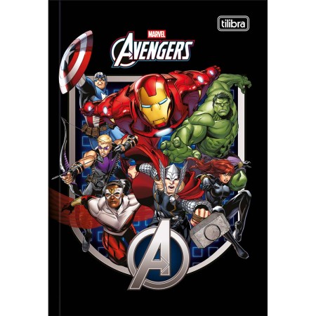 Foto ilustrativa Caderno Brochura Capa Dura 1/4 Avengers 80 Folhas