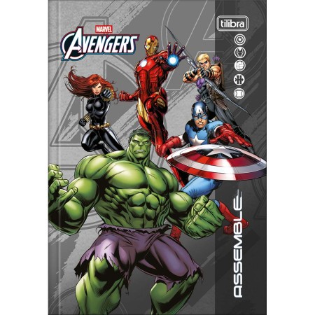 Foto ilustrativa Caderno Brochura Capa Dura 1/4 Avengers 80 Folhas