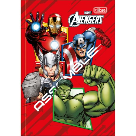 Foto ilustrativa Caderno Brochura Capa Dura 1/4 Avengers 80 Folhas