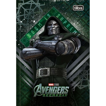Foto ilustrativa Caderno Brochura Capa Dura 1/4 Avengers Doomsday 80 Folhas