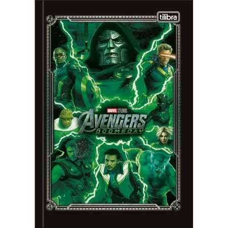 Foto ilustrativa Caderno Brochura Capa Dura 1/4 Avengers Doomsday 80 Folhas