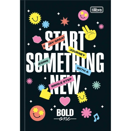 Foto ilustrativa Caderno Brochura Capa Dura 1/4 Bold One Feminino 80 Folhas