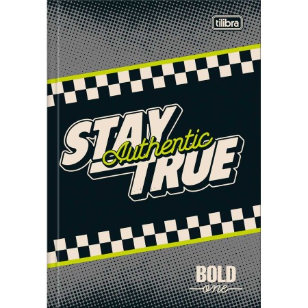 Foto ilustrativa Caderno Brochura Capa Dura 1/4 Bold One Masculino 80 Folhas