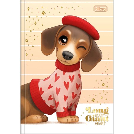 Foto ilustrativa Caderno Brochura Capa Dura 1/4 Brownie 80 Folhas