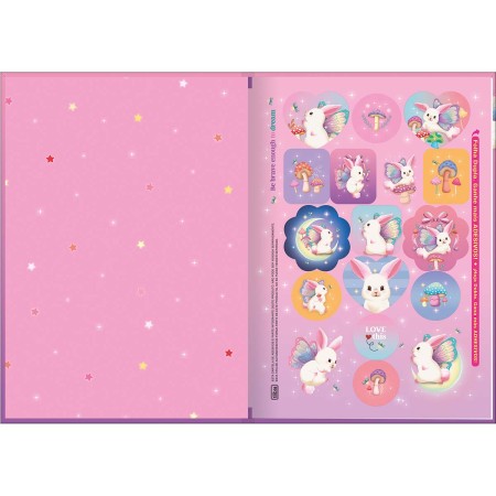 Foto ilustrativa Caderno Brochura Capa Dura 1/4 Bunnyfly 80 Folhas