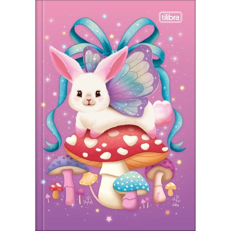 Foto ilustrativa Caderno Brochura Capa Dura 1/4 Bunnyfly 80 Folhas