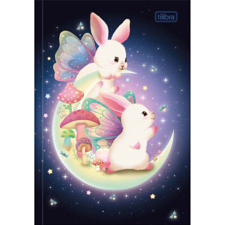 Foto ilustrativa Caderno Brochura Capa Dura 1/4 Bunnyfly 80 Folhas