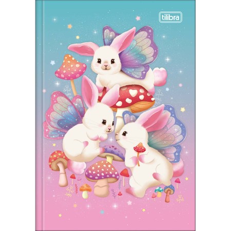 Foto ilustrativa Caderno Brochura Capa Dura 1/4 Bunnyfly 80 Folhas