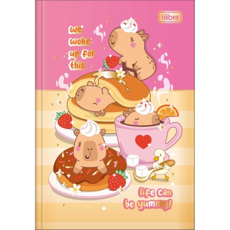 Foto ilustrativa Caderno Brochura Capa Dura 1/4 Capyclub 80 folhas